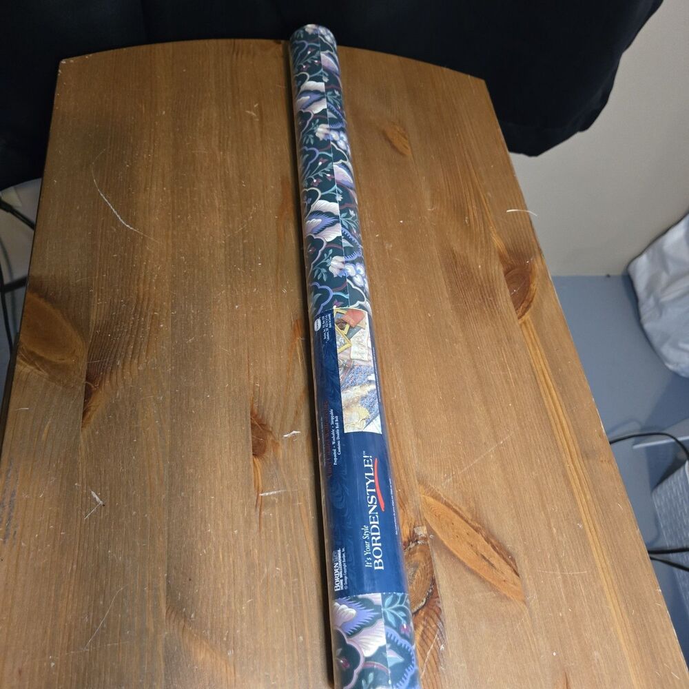 Bordenstyle Wallpaper Vinyl Prepasted 55 SqFt Wallcovering Victorian Antq Floral - Picture 2 of 6